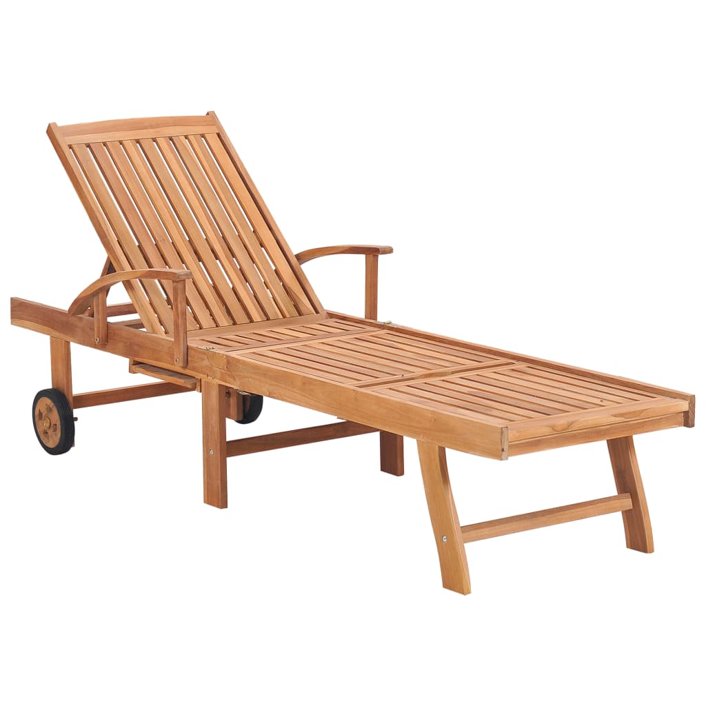 vidaXL Sonnenliegen 2 Stk. mit Auflagen Anthrazit Massivholz Teak