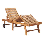 vidaXL Sonnenliegen 2 Stk. mit Auflagen Anthrazit Massivholz Teak