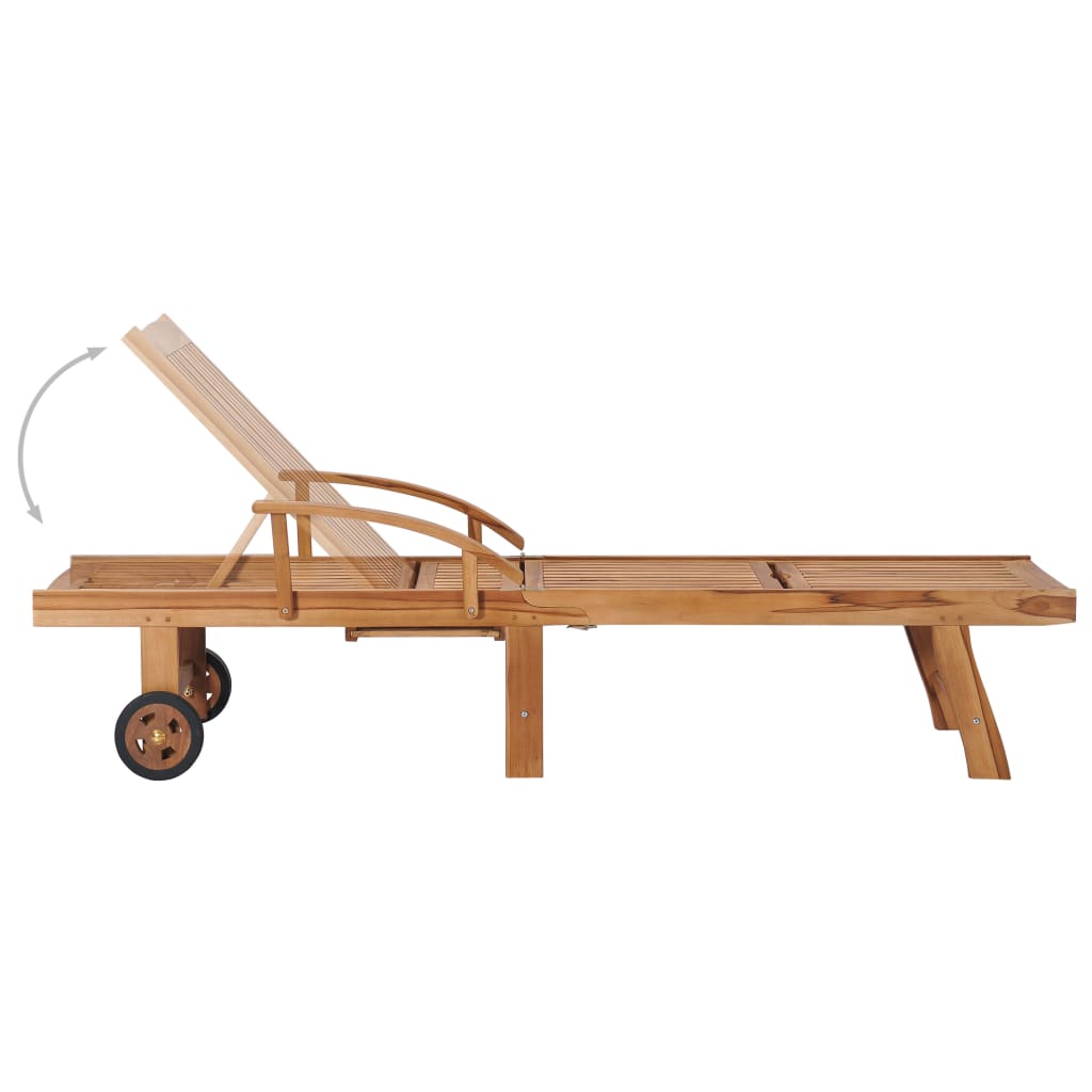 vidaXL Sonnenliegen 2 Stk. mit Auflagen Anthrazit Massivholz Teak