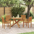 vidaXL 5-tlg. Garten-Essgruppe Massivholz Teak