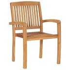 vidaXL Stapelbare Gartenstühle 6 Stk. Massivholz Teak