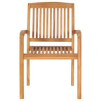 vidaXL Stapelbare Gartenstühle 6 Stk. Massivholz Teak