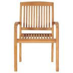 vidaXL Stapelbare Gartenstühle mit Kissen 6 Stk. Massivholz Teak