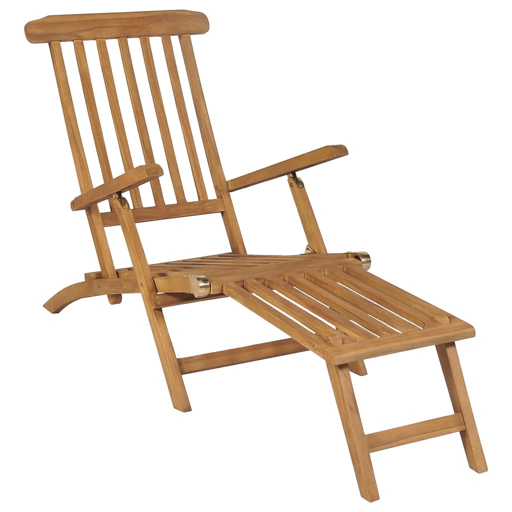 vidaXL Liegestühle mit Fußteil 2 Stk. Massivholz Teak