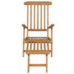 vidaXL Liegestühle mit Fußteil 2 Stk. Massivholz Teak