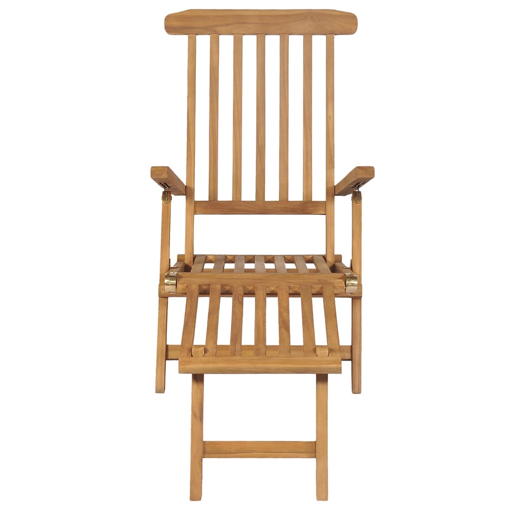 vidaXL Liegestühle mit Fußteil 2 Stk. Massivholz Teak