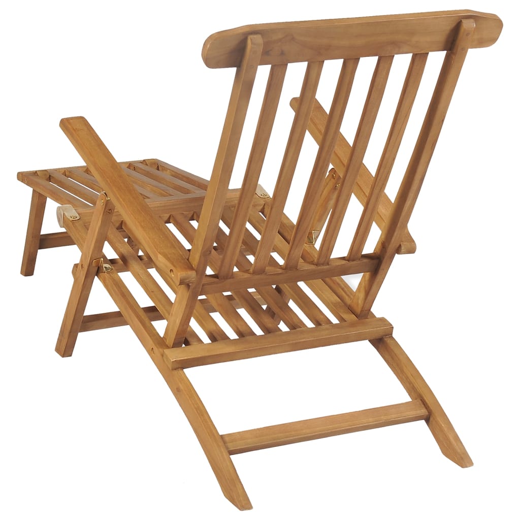 vidaXL Liegestühle mit Fußteil 2 Stk. Massivholz Teak