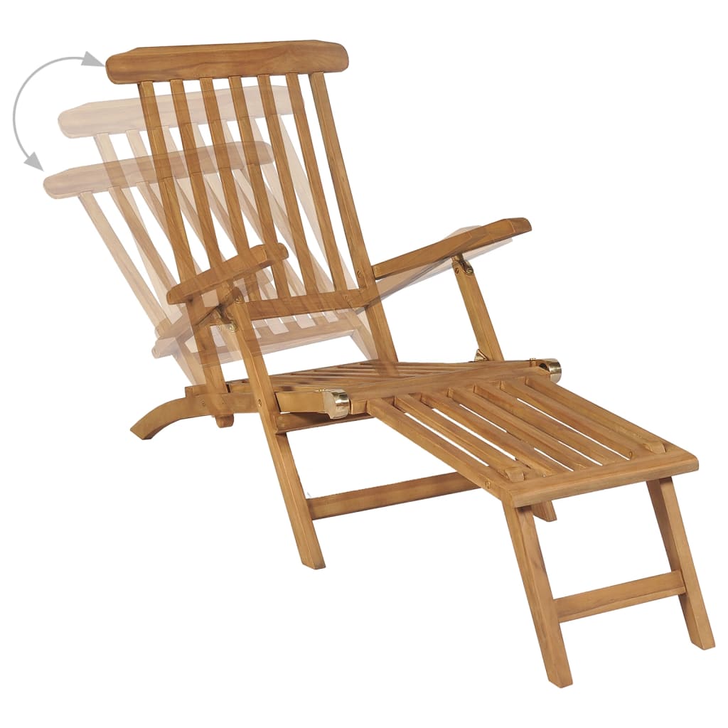 vidaXL Liegestühle mit Fußteil 2 Stk. Massivholz Teak