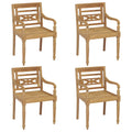 vidaXL Batavia-Stühle 4 Stk. Massivholz Teak