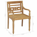 vidaXL Batavia-Stühle 6 Stk. Massivholz Teak