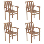 vidaXL Stapelbare Gartenstühle 4 Stk. Massivholz Teak
