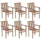 vidaXL Stapelbare Gartenstühle 6 Stk. Massivholz Teak