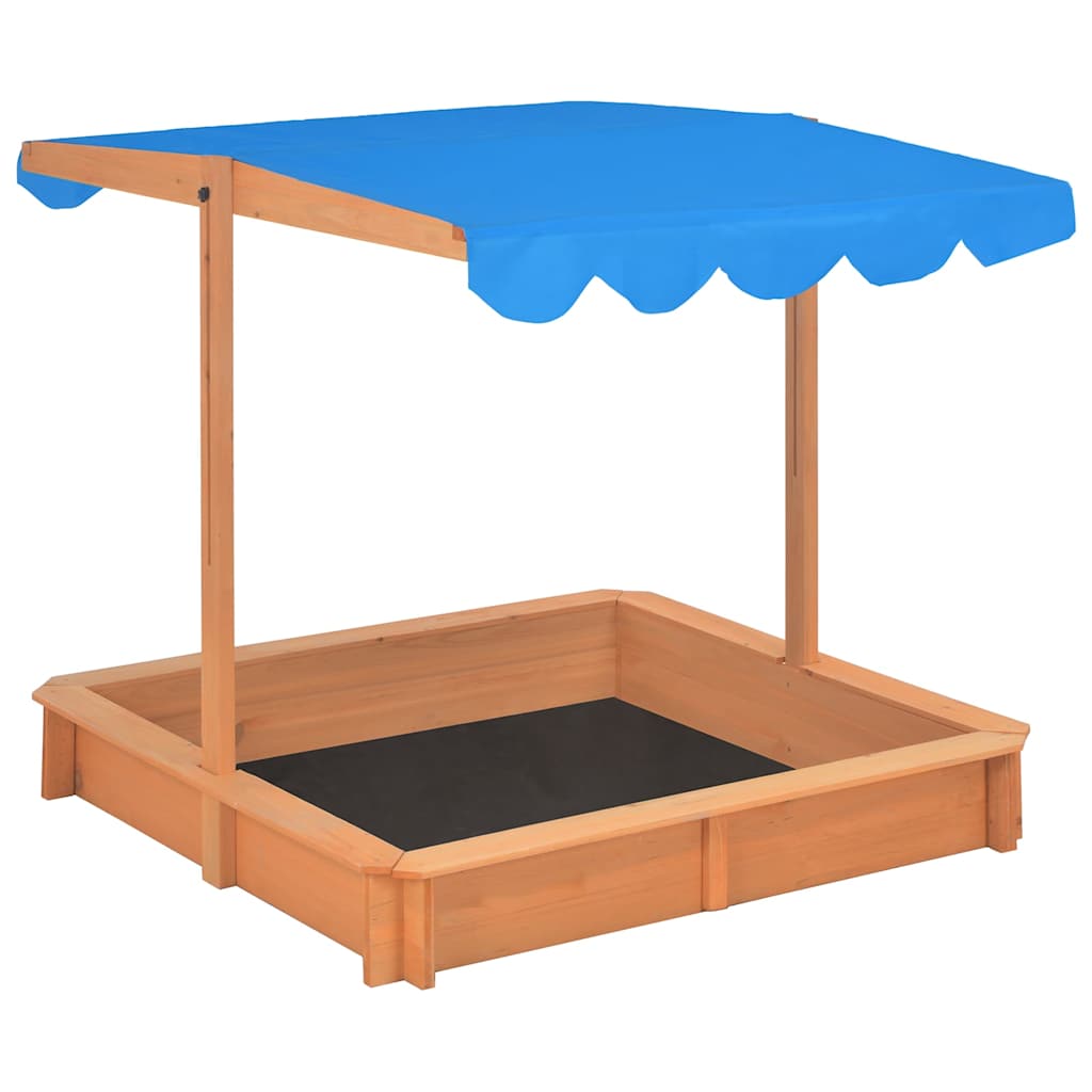 vidaXL Sandkasten mit Verstellbarem Dach Tannenholz 115x115x115 cm