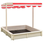 vidaXL Sandkasten mit Verstellbarem Dach Tannenholz Weiß und Rot UV50