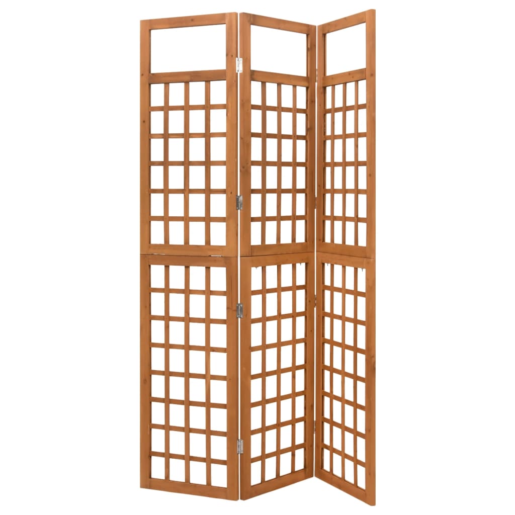 vidaXL Spalier/Paravent 3-teilig Massivholz Tanne 121x180,5 cm