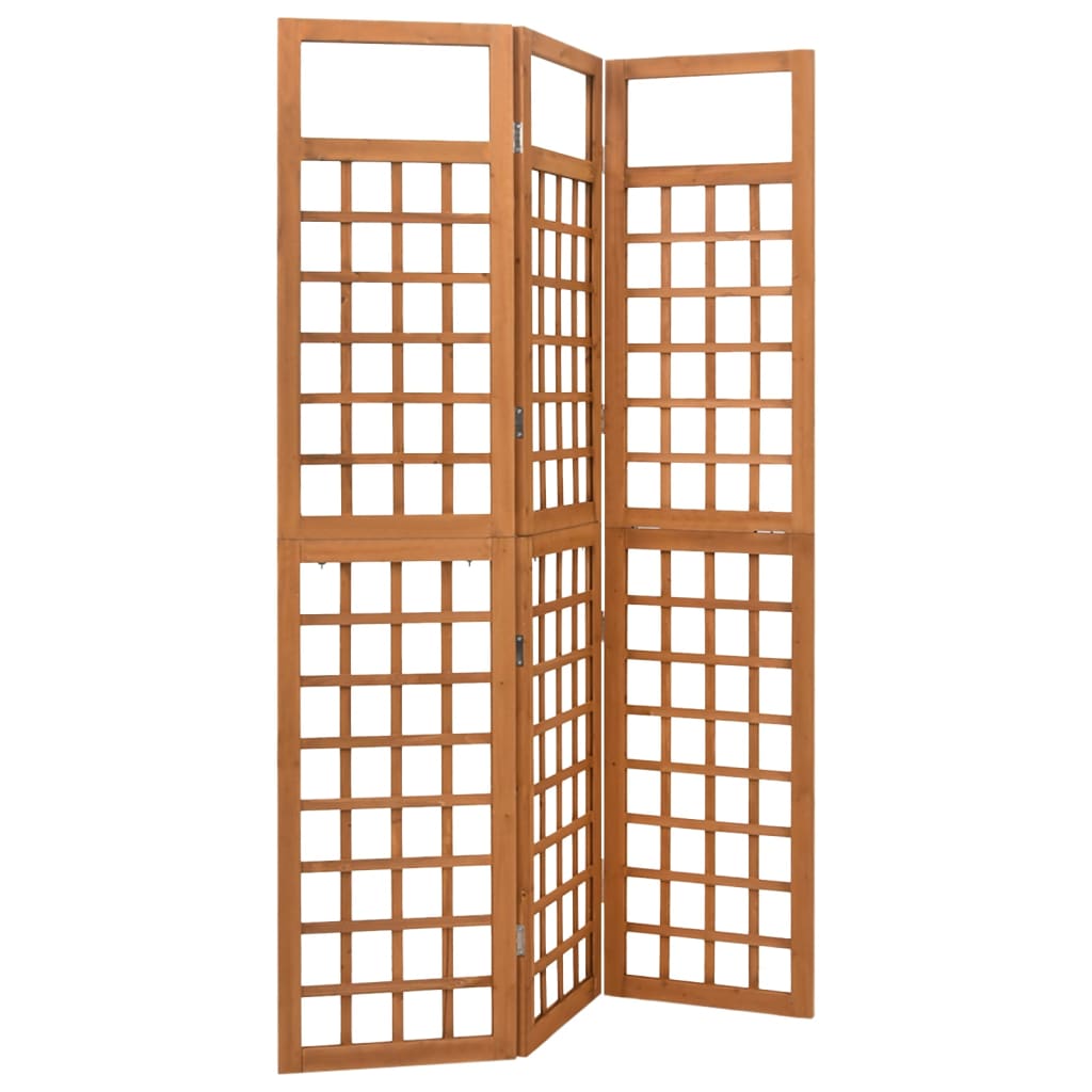 vidaXL Spalier/Paravent 3-teilig Massivholz Tanne 121x180,5 cm