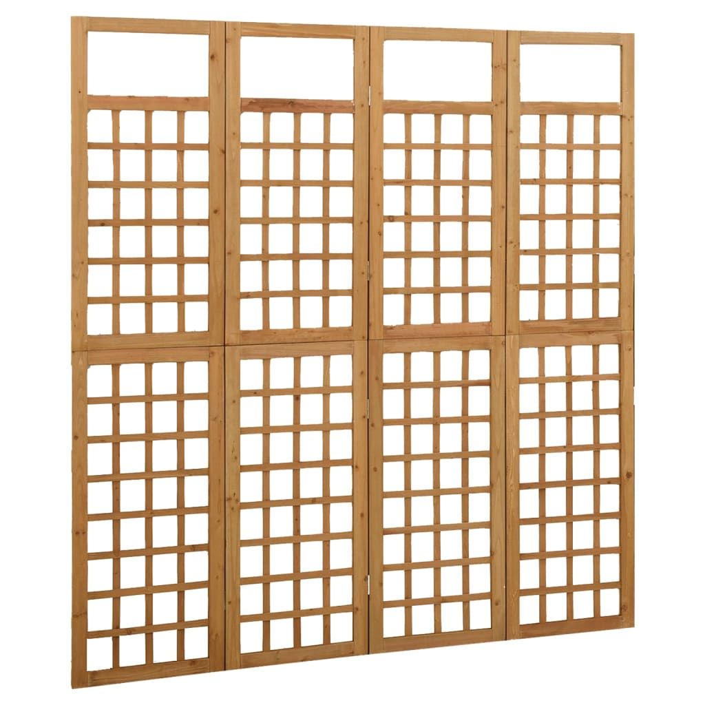 vidaXL Spalier/Paravent 4-teilig Massivholz Tanne 161x180 cm