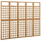 vidaXL Spalier/Paravent 5-teilig Massivholz Tanne 201,5x180 cm