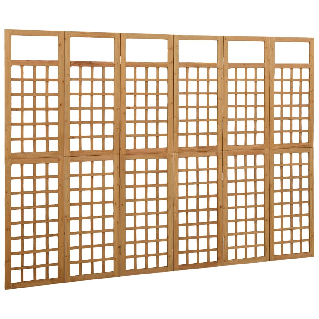 vidaXL Spalier/Paravent 6-teilig Massivholz Tanne 242,5x180 cm