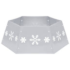vidaXL Weihnachtsbaumrock Silbern und Weiß Ø68x25 cm