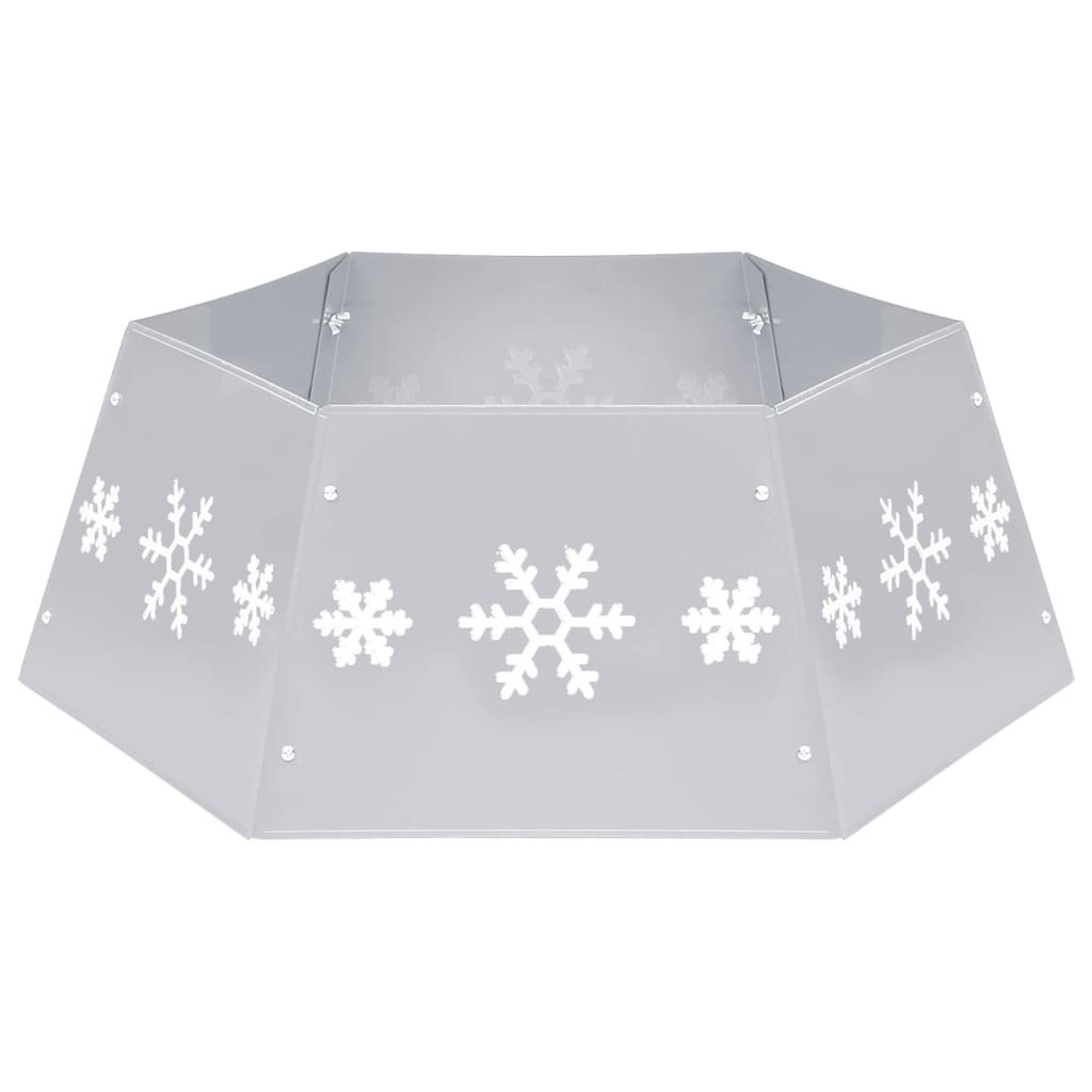 vidaXL Weihnachtsbaumrock Silbern und Weiß Ø68x25 cm