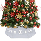 vidaXL Weihnachtsbaumrock Silbern und Weiß Ø68x25 cm