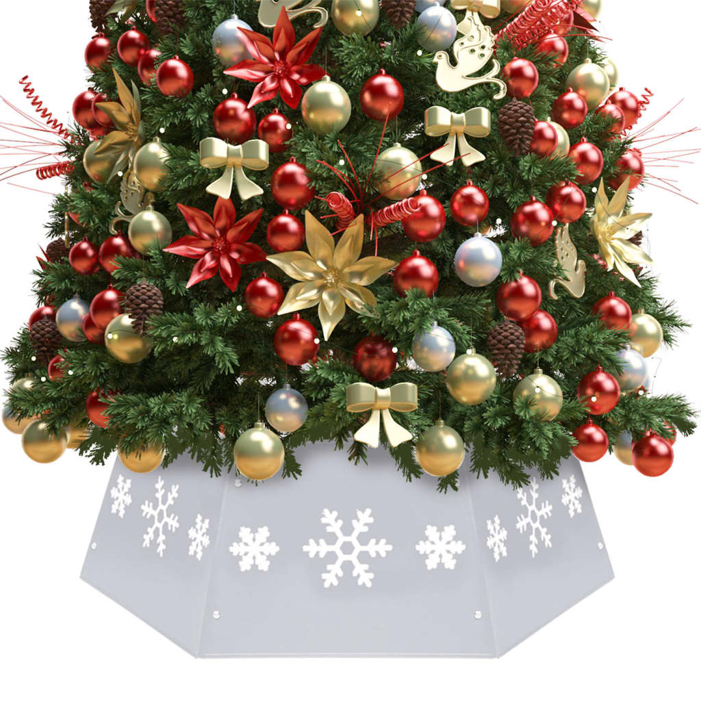 vidaXL Weihnachtsbaumrock Silbern und Weiß Ø68x25 cm