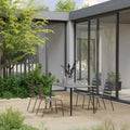 vidaXL 5-tlg. Garten-Essgruppe Stahl Schwarz