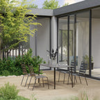 vidaXL 5-tlg. Garten-Essgruppe Stahl Schwarz