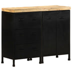 vidaXL Sideboard mit 3 Schubladen und 2 Türen Raues Mangoholz