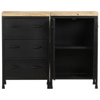 vidaXL Sideboard mit 3 Schubladen und 2 Türen Raues Mangoholz