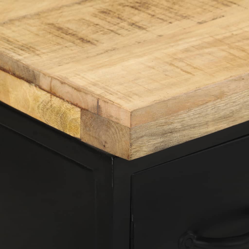 vidaXL Sideboard mit 3 Schubladen und 2 Türen Raues Mangoholz