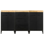 vidaXL Sideboard mit 3 Schubladen und 4 Türen Raues Mangoholz