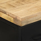 vidaXL Sideboard mit 3 Schubladen und 4 Türen Raues Mangoholz