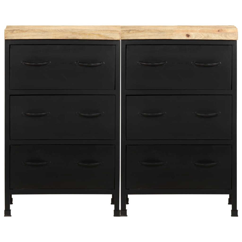 vidaXL Sideboard mit 6 Schubladen Raues Mangoholz