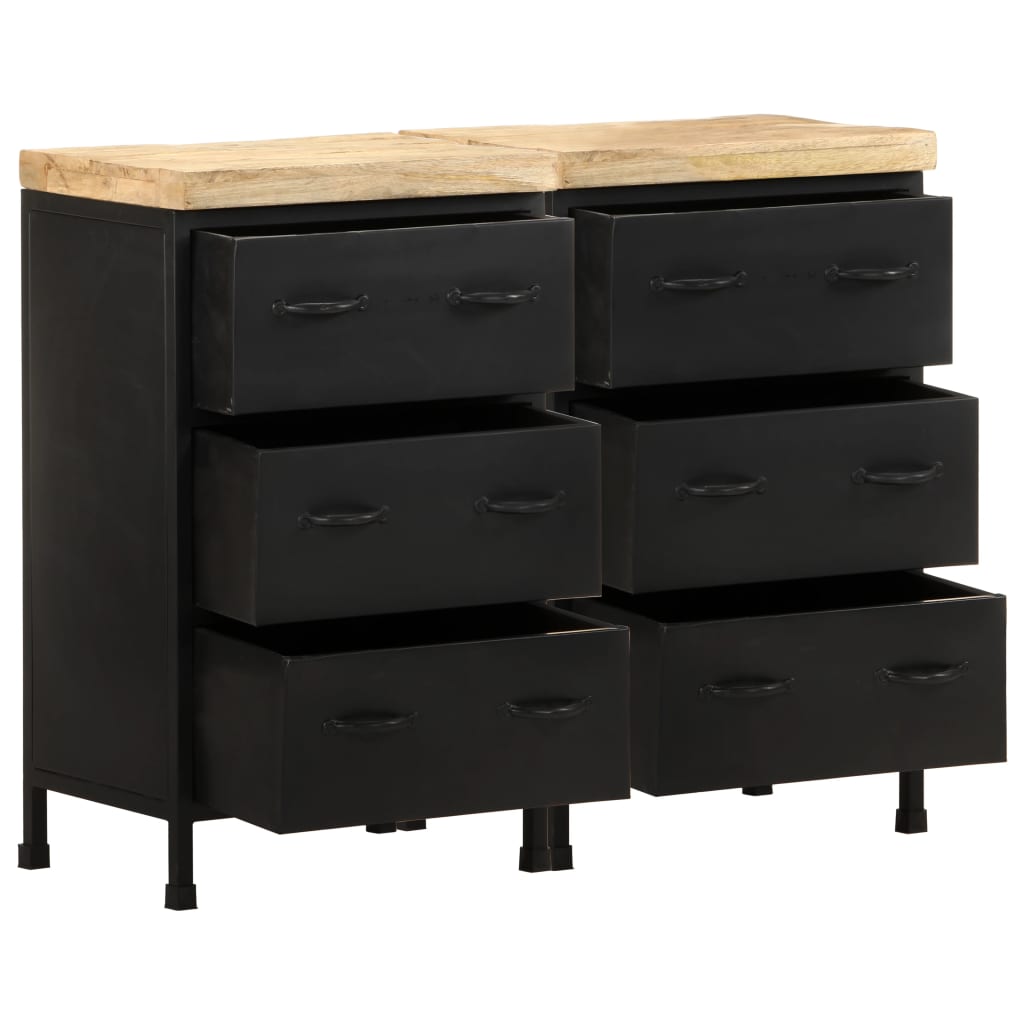 vidaXL Sideboard mit 6 Schubladen Raues Mangoholz