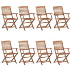 vidaXL Klappbare Gartenstühle 8 Stk. Massivholz Akazie