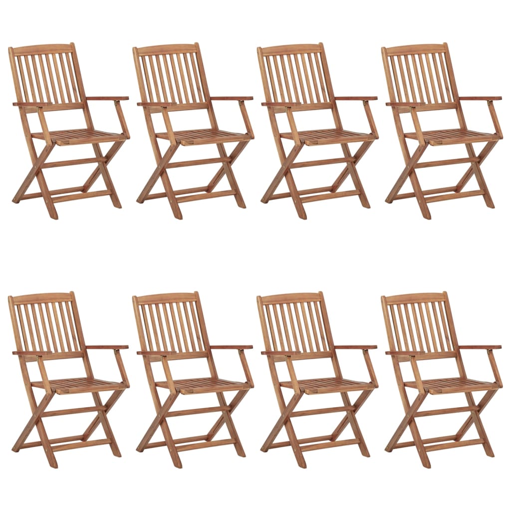 vidaXL Klappbare Gartenstühle 8 Stk. Massivholz Akazie