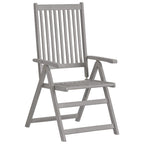 vidaXL Verstellbare Gartenstühle 8 Stk. Grau Massivholz Akazie