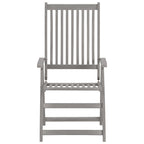 vidaXL Verstellbare Gartenstühle 8 Stk. Grau Massivholz Akazie