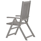 vidaXL Verstellbare Gartenstühle 8 Stk. Grau Massivholz Akazie