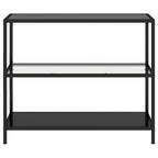 vidaXL Regal Transparent und Schwarz 100x36x90 cm Gehärtetes Glas