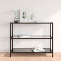 vidaXL Regal Transparent und Schwarz 100x36x90 cm Gehärtetes Glas