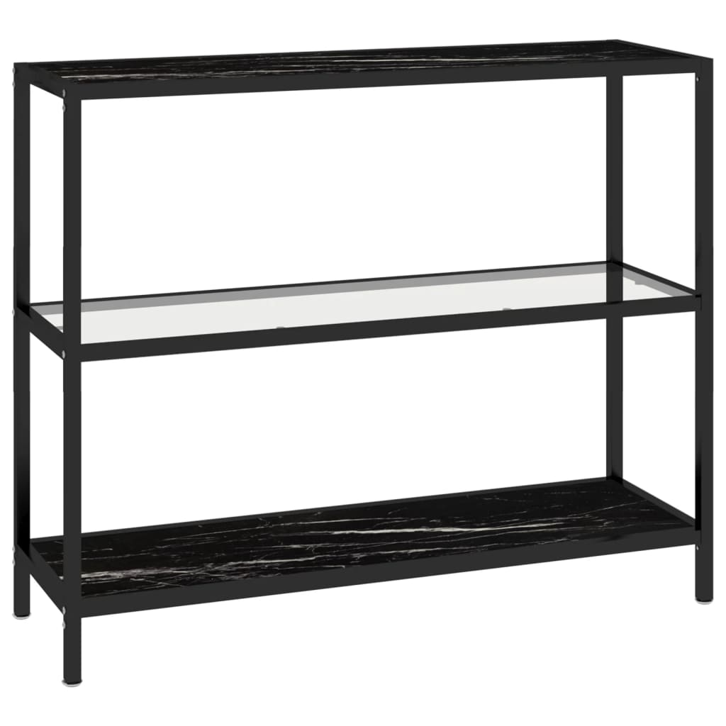 vidaXL Regal Transparent und Marmor 100x36x90 cm Gehärtetes Glas