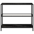 vidaXL Regal Transparent und Marmor 100x36x90 cm Gehärtetes Glas