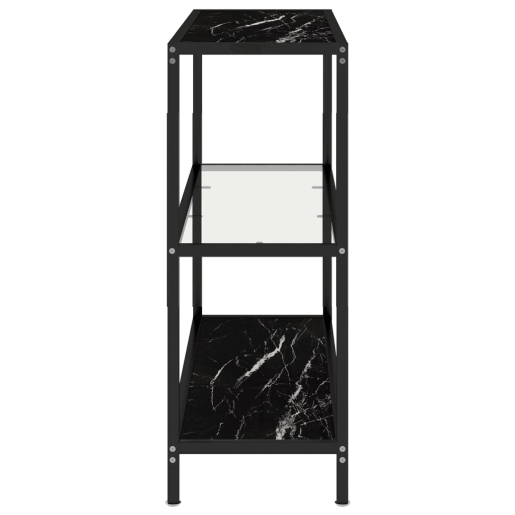 vidaXL Regal Transparent und Marmor 100x36x90 cm Gehärtetes Glas