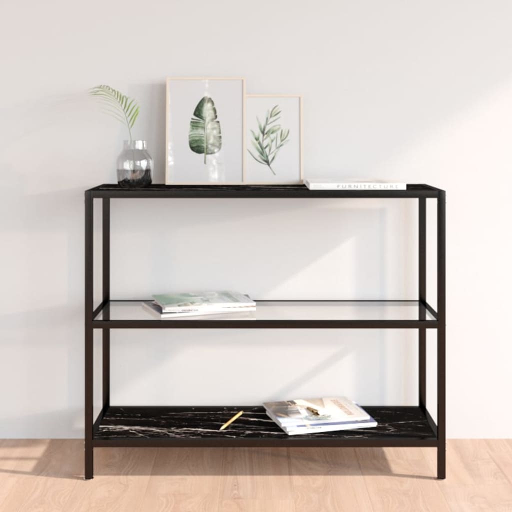vidaXL Regal Transparent und Marmor 100x36x90 cm Gehärtetes Glas
