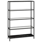vidaXL Regal Marmor und Transparent 100x36x168 cm Gehärtetes Glas