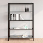 vidaXL Regal Marmor und Transparent 100x36x168 cm Gehärtetes Glas