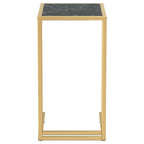 vidaXL Computer-Beistelltisch Schwarz Marmor 50x35x65 cm Hartglas
